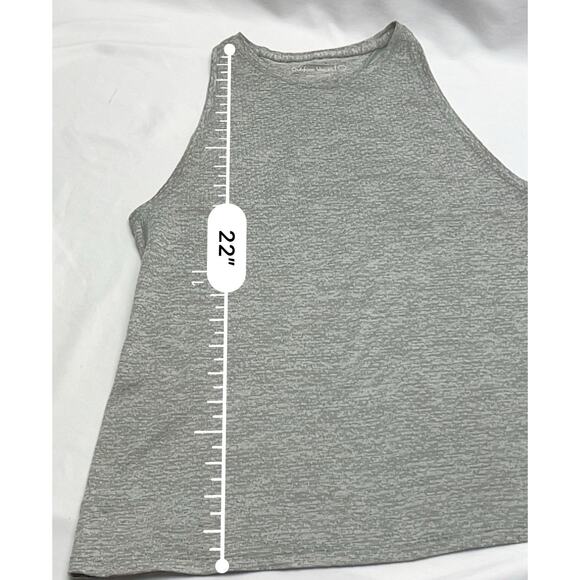 Outdoor Voices Women's Medium Gray Stretch Cropped Racer Back Tank Top - Picture 4 of 5